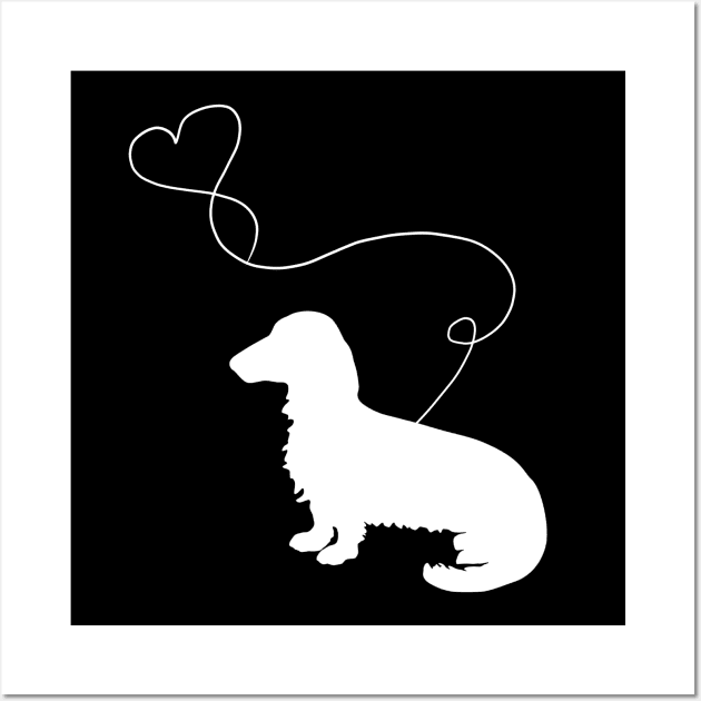 dog cute dachshunds heart Wall Art by LiFilimon